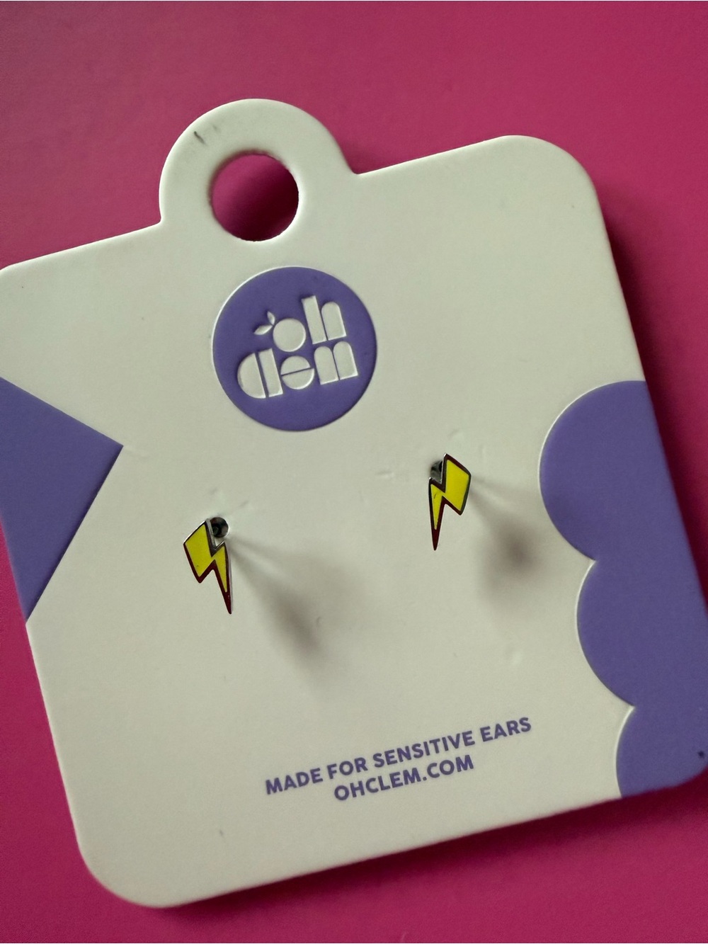 Oh Clem mini Lightning Bolt Stud Earrings